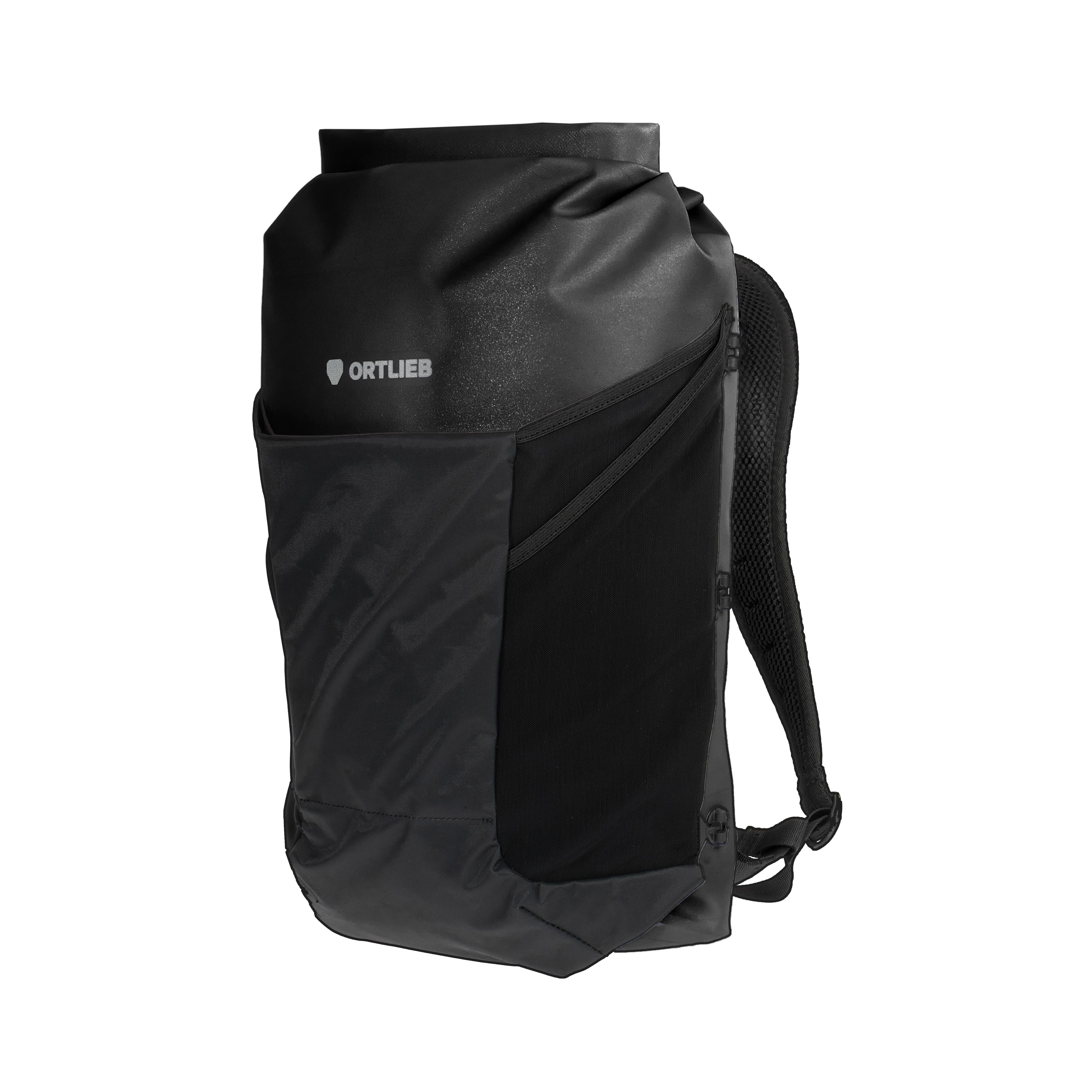 Black ORTLIEB Daypack 23L made with TIDURA core material