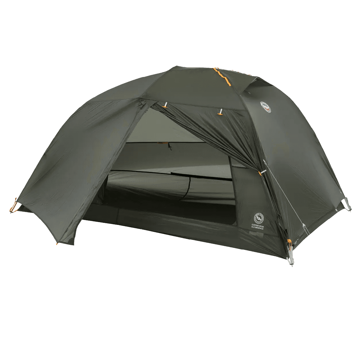 Big Agnes Copper Spur UL2 Bikepack tent with its front vestibule open