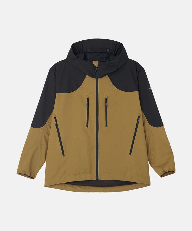 Gramicci Nanotex DWR Hooded Shell Jacket in Bronze and black